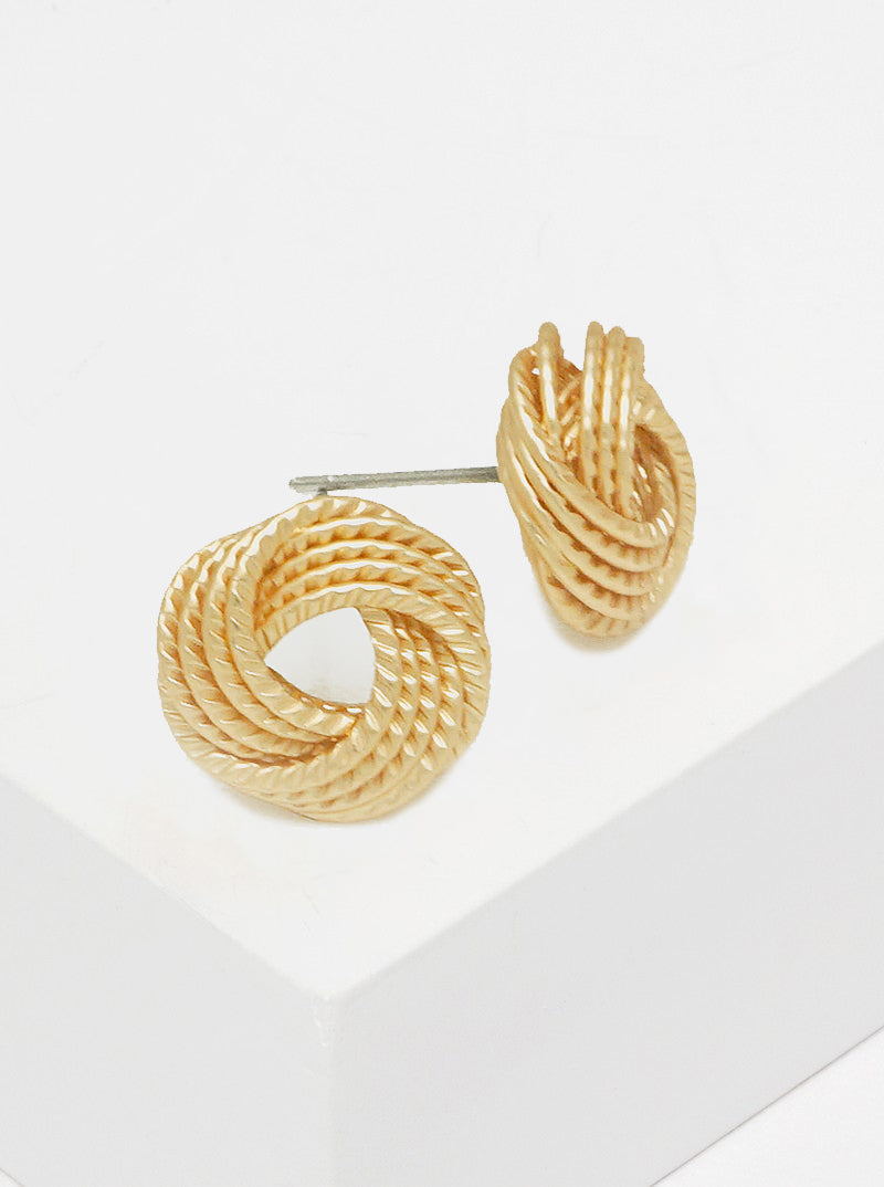 12mm Flat Rope Love Knot Post Stud Earrings