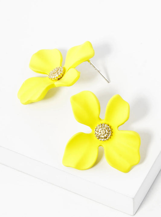 18K Gold Plated 3D Flower Petals Earrings