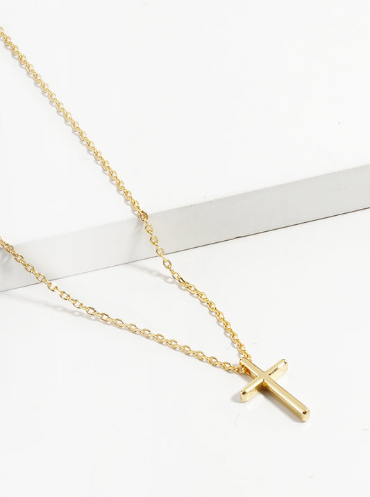 18K Gold Plated Dainty Cross Pendant Necklace