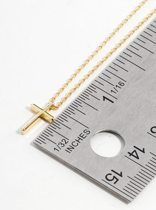 18K Gold Plated Dainty Cross Pendant Necklace