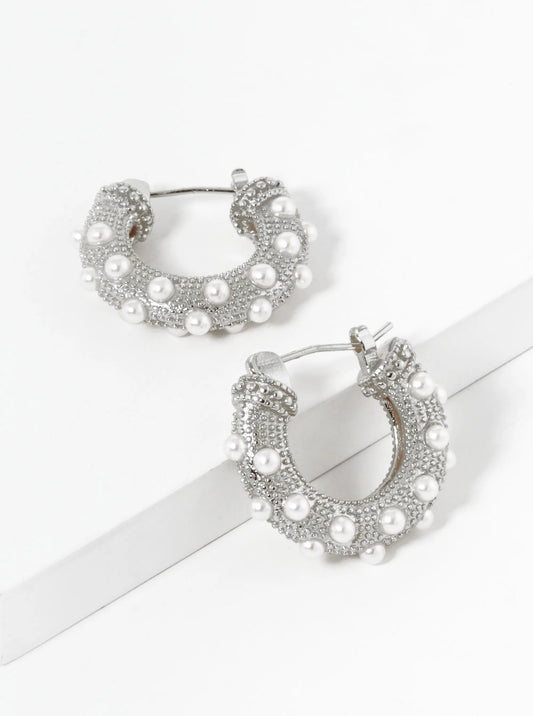 18K Gold Dipped Pearl Beaded Hoop Earrings – Chic & Elegant