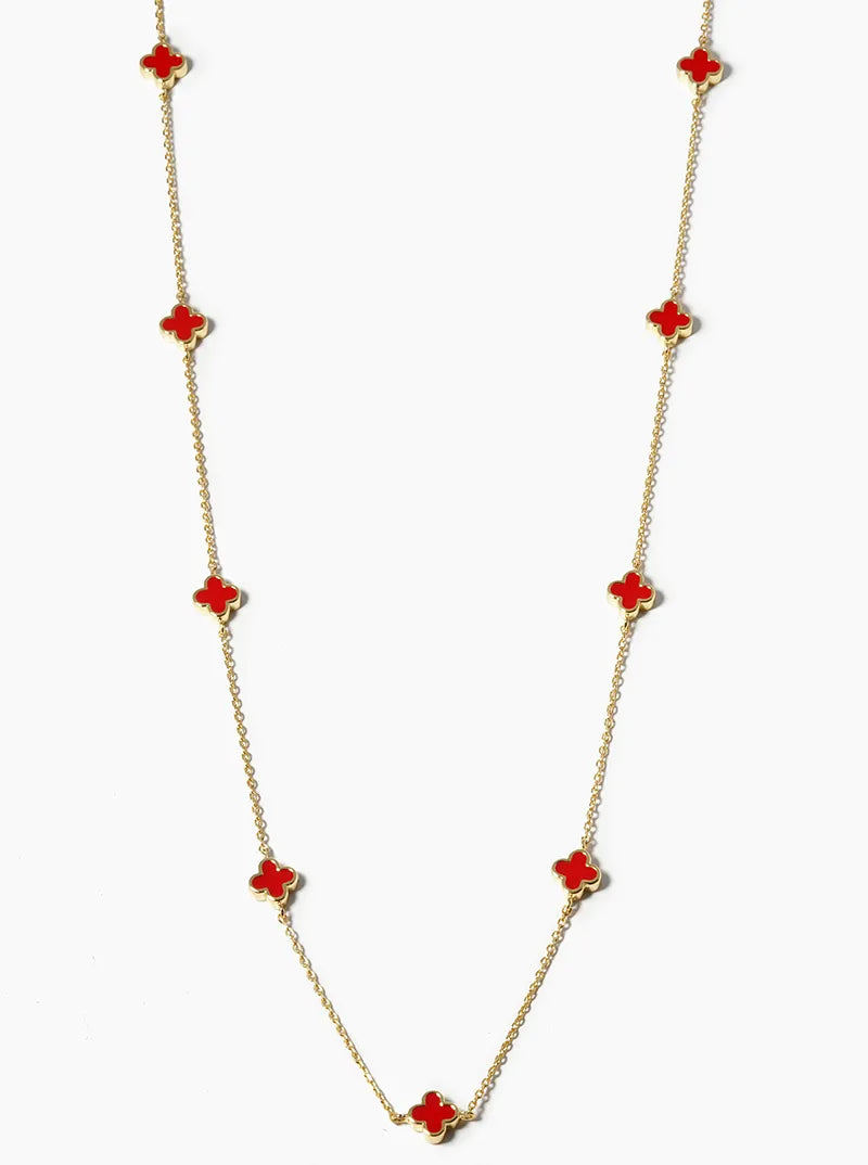 Mini Clover Charm Necklace – A Playful Touch of Color