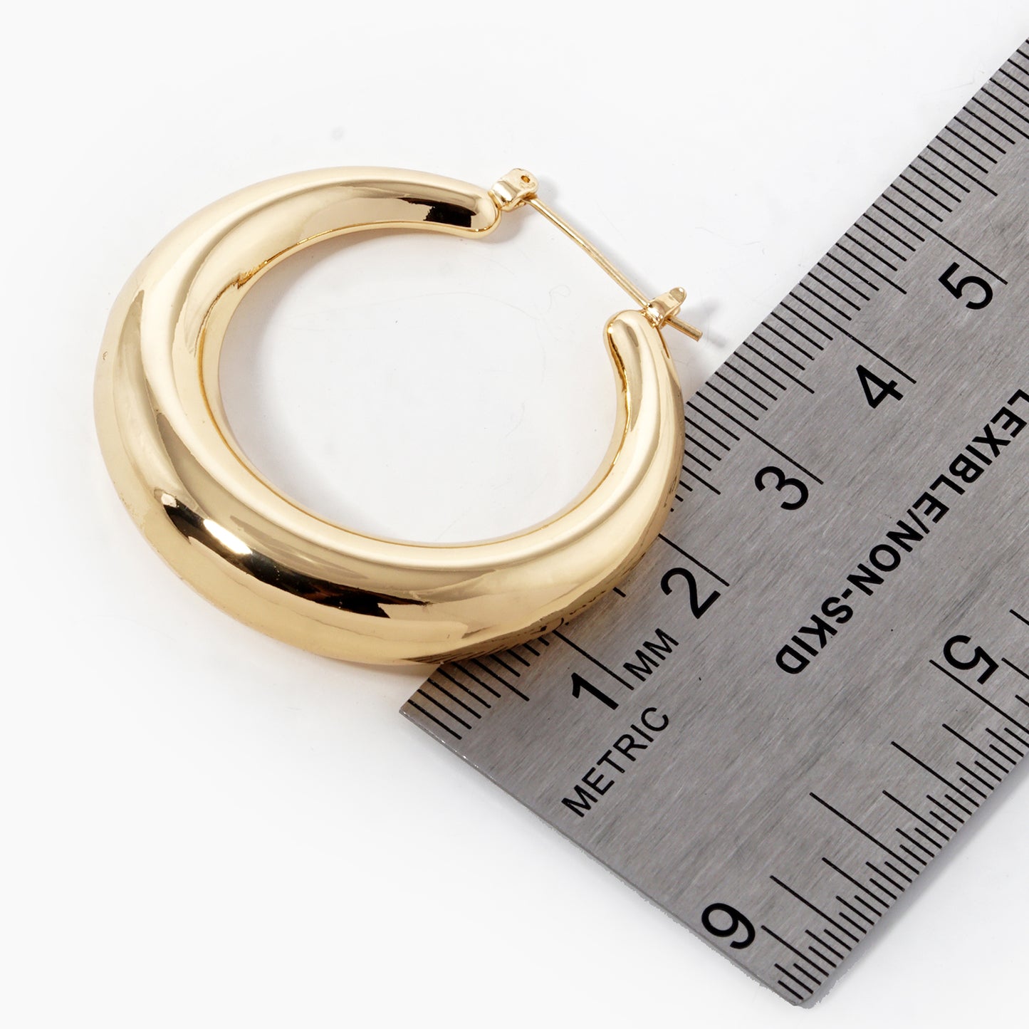 Gold Plated 35mm Gradual Hoop Earrings