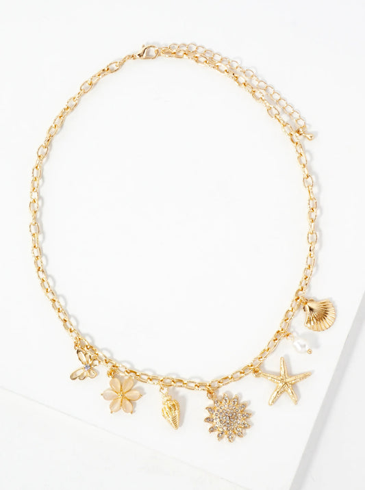 18K Gold-Plated Ocean Charm Necklace
