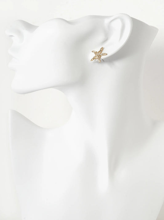 18mm Cubic Zirconia Pave Starfish Stud Earrings