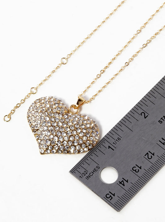 BIG Heart Pave Necklace – Love & Elegance in Gold