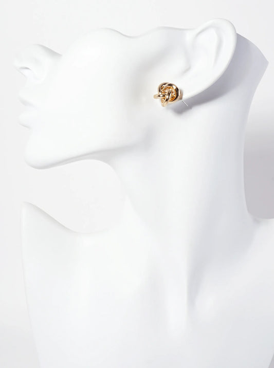 15mm Polished Love-Knot Stud Earrings