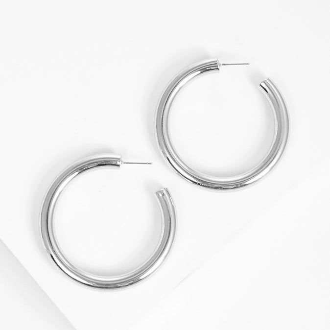 Gold Plated Standard 50mm Hoop Earrings