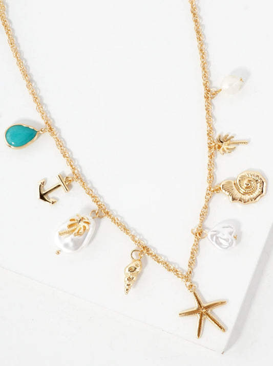 18k Gold Plated Nautical Charm Necklace