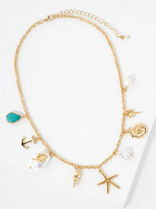 18k Gold Plated Nautical Charm Necklace
