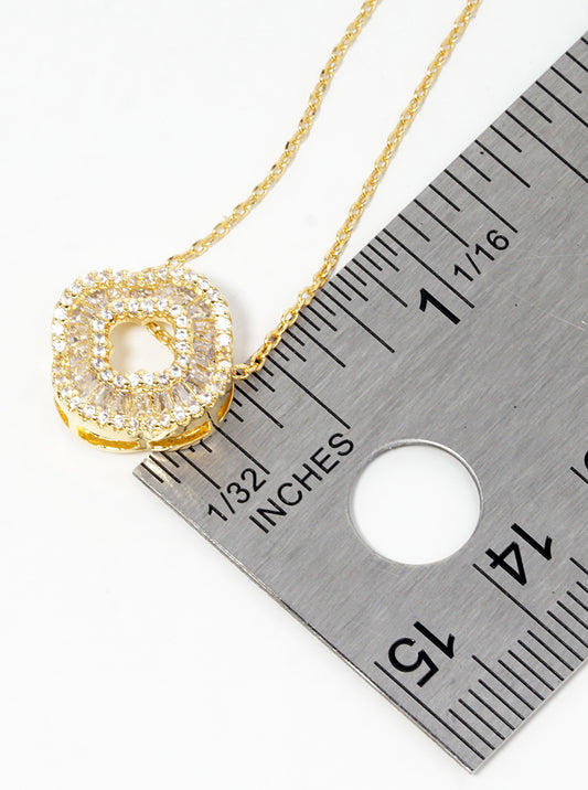 Gold CZ Pave Clover Pendant Necklace – Elegant & Sparkly