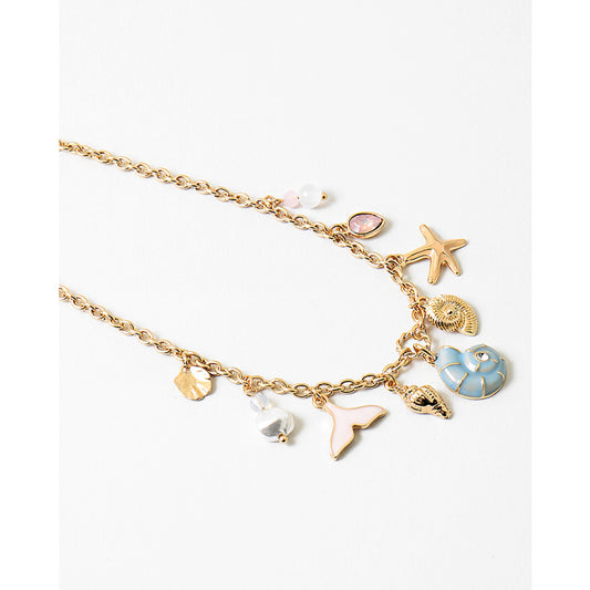 Gold Plated Ocean Charm Necklace