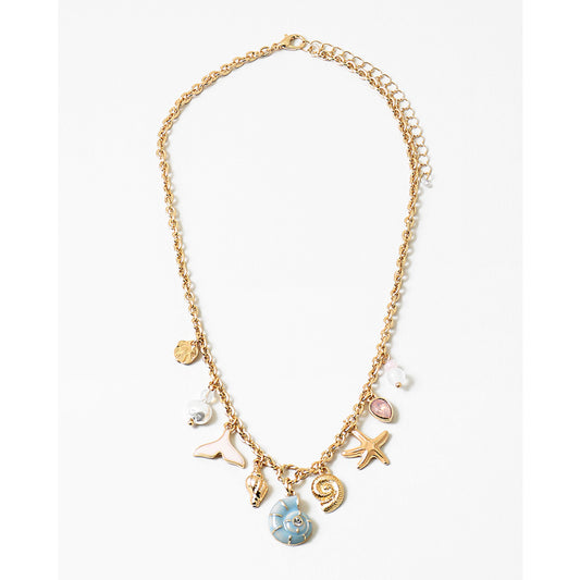 Gold Plated Ocean Charm Necklace