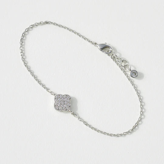 Cubic Zirconia Clover Charm Bracelet