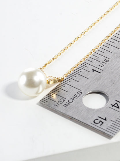 18K Gold Plated CZ Bowtie Pendant Necklace