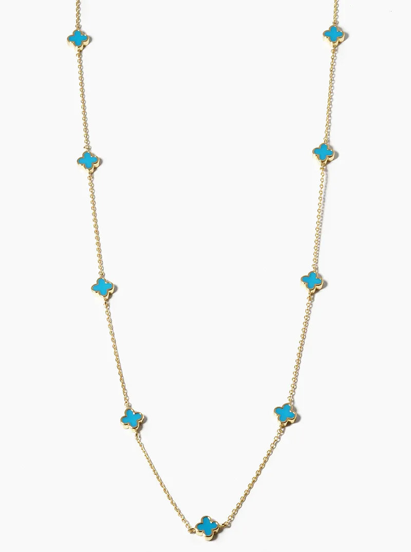 Mini Clover Charm Necklace – A Playful Touch of Color