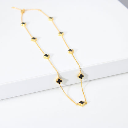 Mini Clover Charm Necklace – A Playful Touch of Color