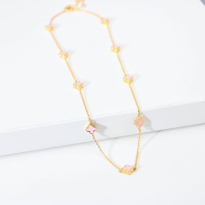 Mini Clover Charm Necklace – A Playful Touch of Color