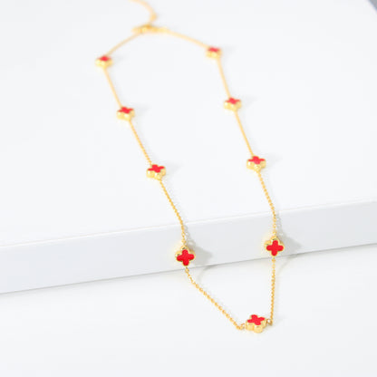 Mini Clover Charm Necklace – A Playful Touch of Color