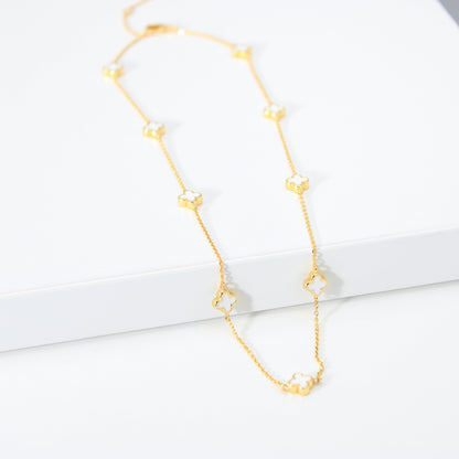 Mini Clover Charm Necklace – A Playful Touch of Color