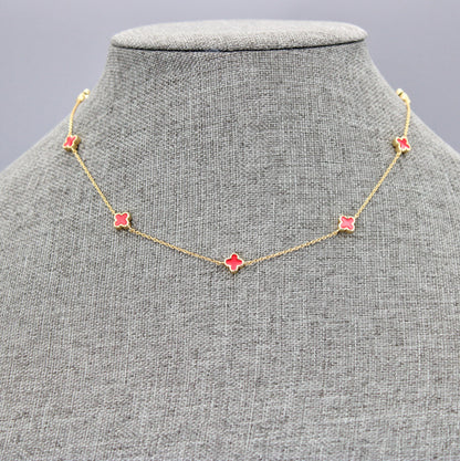 Mini Clover Charm Necklace – A Playful Touch of Color