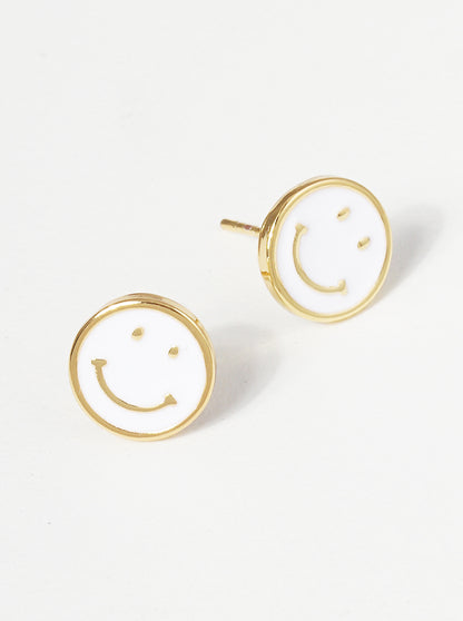 18K Gold Plated Smiley Earrings