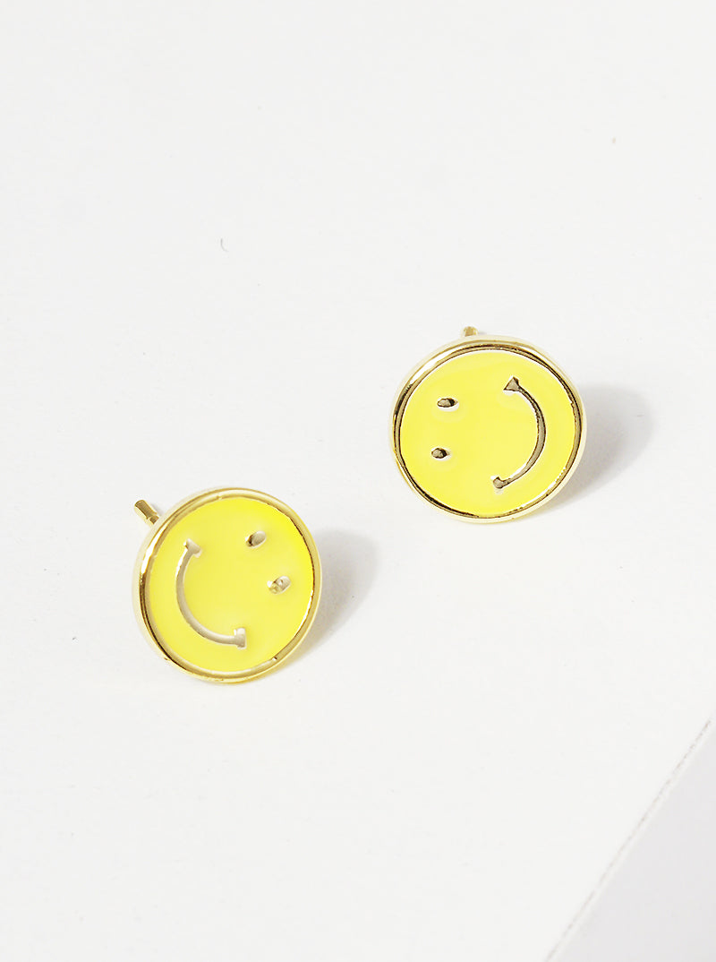 18K Gold Plated Smiley Earrings