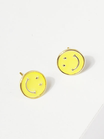 18K Gold Plated Smiley Earrings