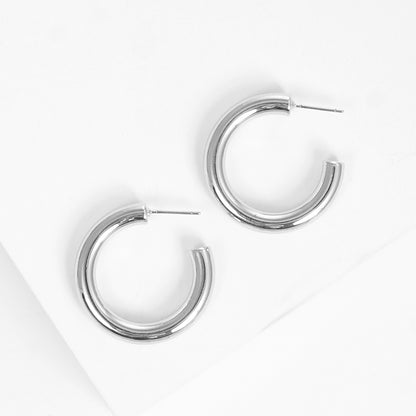 Gold Plated 28mm Standard Hoop Earrings