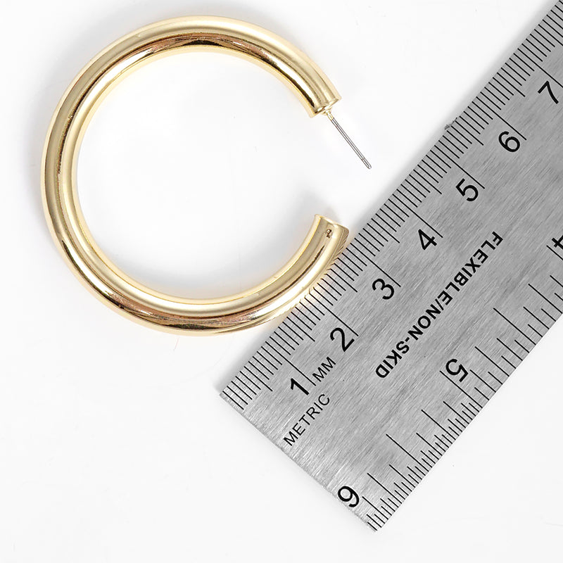 Gold Plated Standard 50mm Hoop Earrings