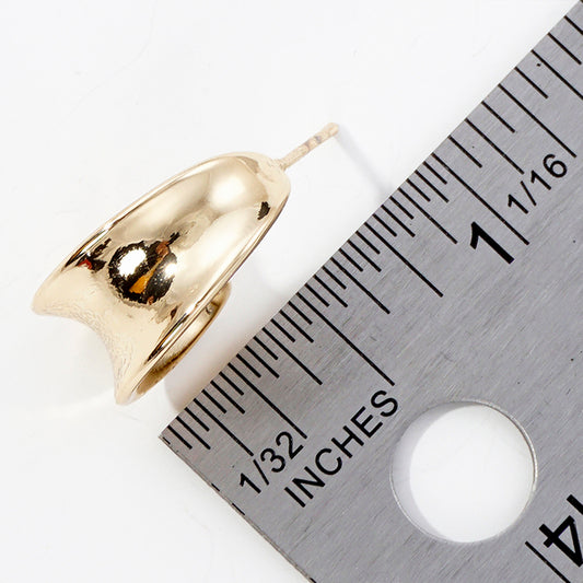 18K Gold Plated Scroll Huggie Earrings