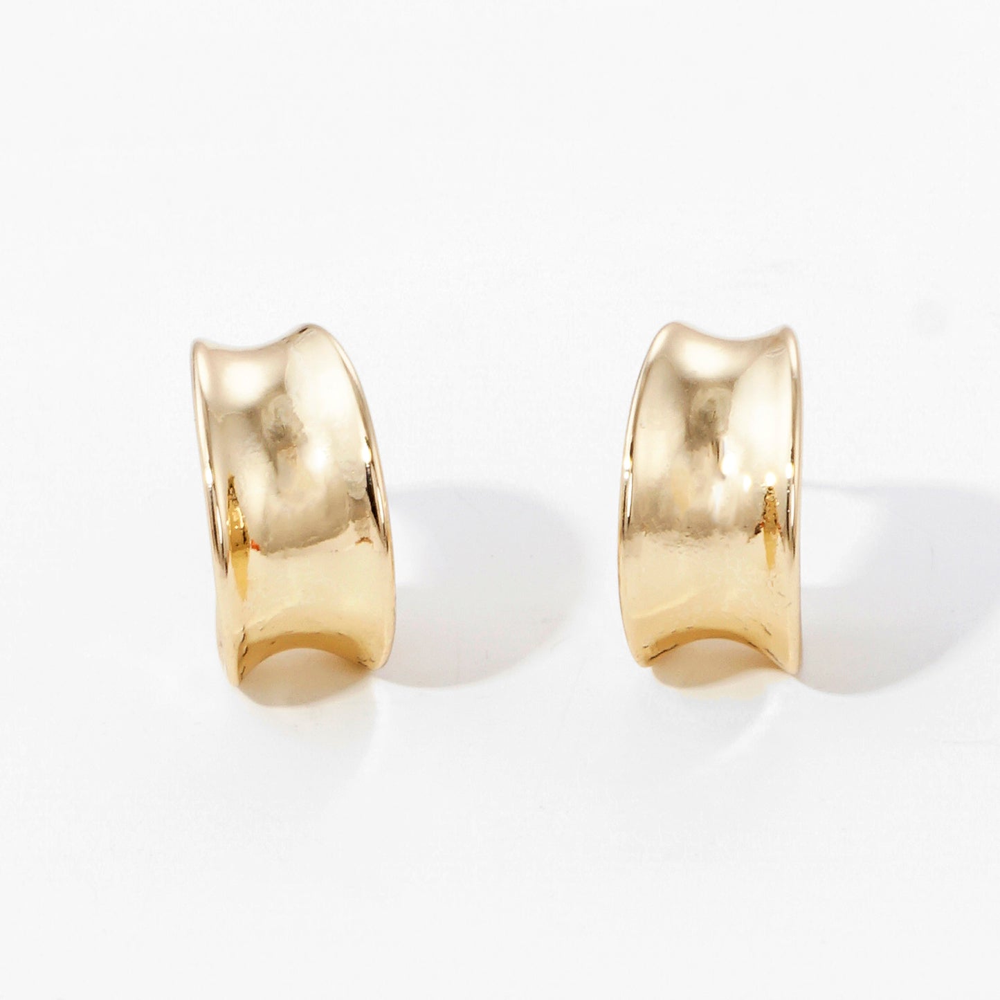 18K Gold Plated Scroll Huggie Earrings