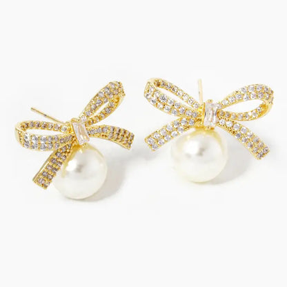 Pearl Ribbon Earrings