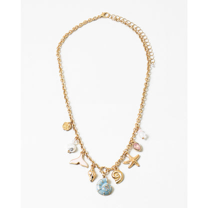 Gold Plated Ocean Charm Necklace